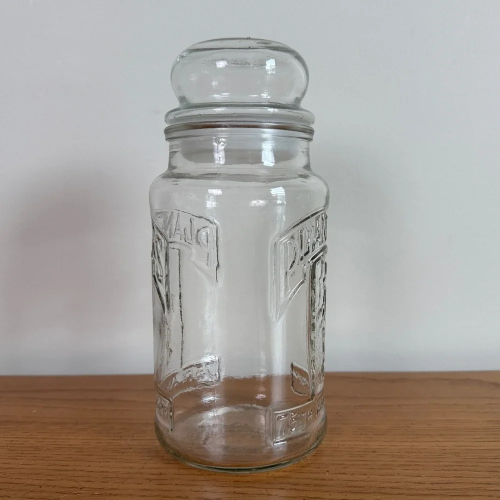 Planters Peanuts 75th Anniversary Glass Jar Mr‎ Peanut 1981 Collectible